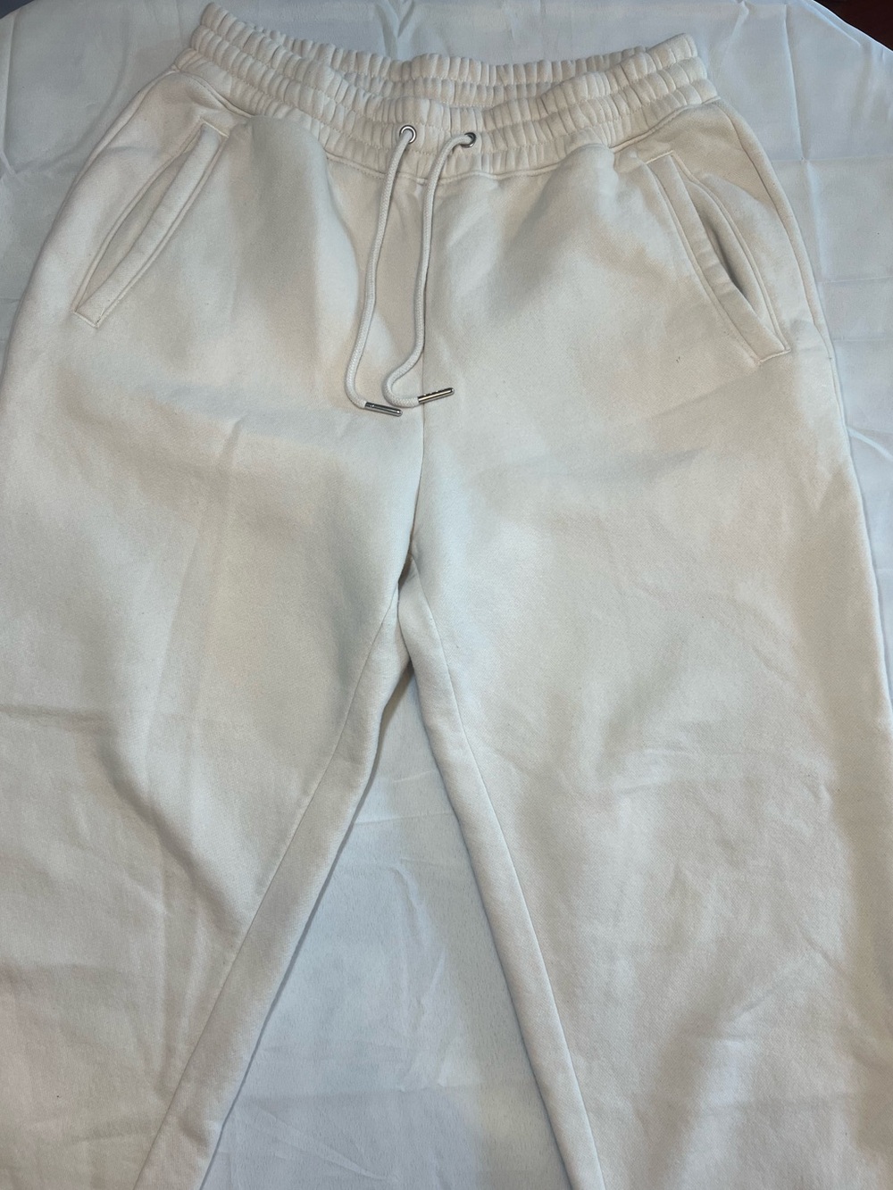 Abercrombie & Fitch Cream Drawstring Jogger Sweatpants